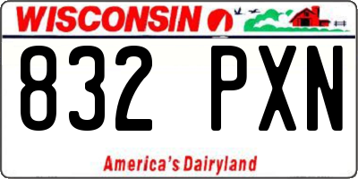 WI license plate 832PXN