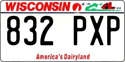 WI license plate 832PXP