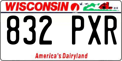 WI license plate 832PXR