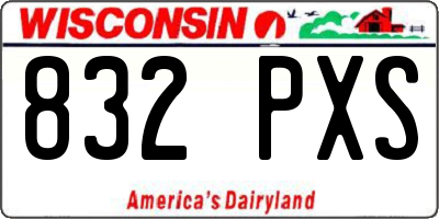 WI license plate 832PXS