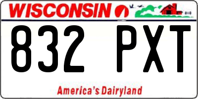WI license plate 832PXT