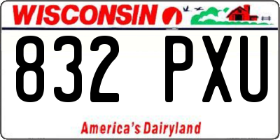 WI license plate 832PXU
