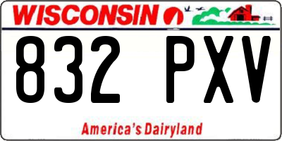 WI license plate 832PXV