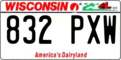 WI license plate 832PXW