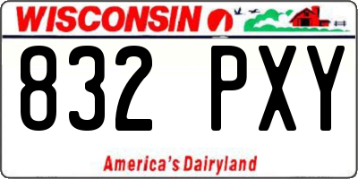 WI license plate 832PXY