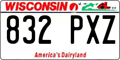 WI license plate 832PXZ