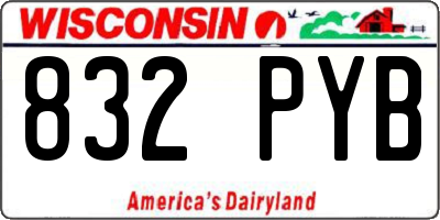 WI license plate 832PYB