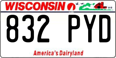 WI license plate 832PYD