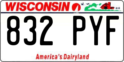 WI license plate 832PYF