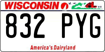 WI license plate 832PYG