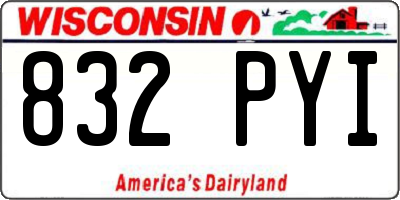WI license plate 832PYI