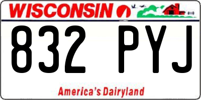 WI license plate 832PYJ