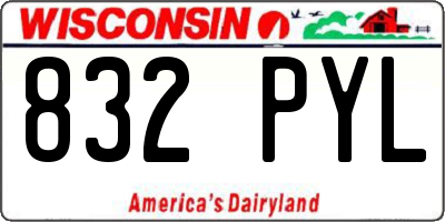 WI license plate 832PYL