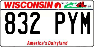 WI license plate 832PYM