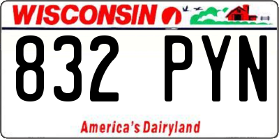 WI license plate 832PYN