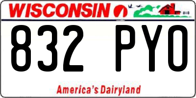 WI license plate 832PYO