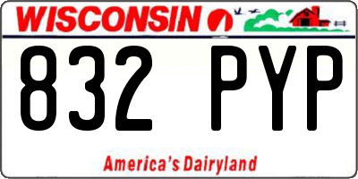 WI license plate 832PYP