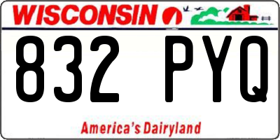 WI license plate 832PYQ
