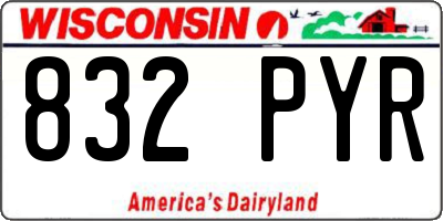 WI license plate 832PYR