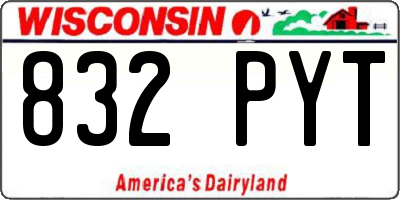 WI license plate 832PYT