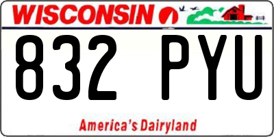 WI license plate 832PYU