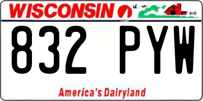 WI license plate 832PYW