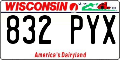 WI license plate 832PYX