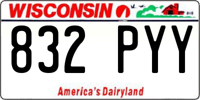 WI license plate 832PYY