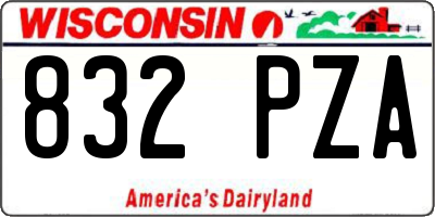 WI license plate 832PZA
