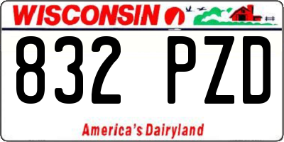WI license plate 832PZD