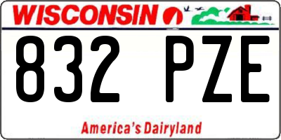 WI license plate 832PZE