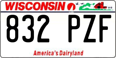 WI license plate 832PZF
