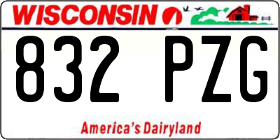 WI license plate 832PZG