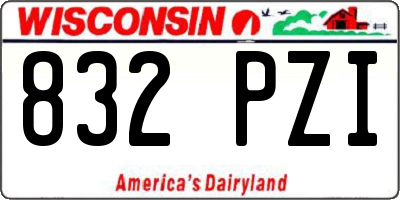WI license plate 832PZI