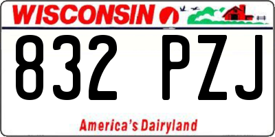 WI license plate 832PZJ