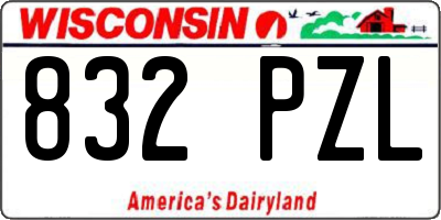 WI license plate 832PZL