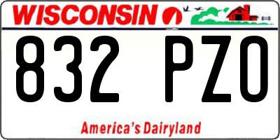 WI license plate 832PZO