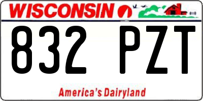 WI license plate 832PZT