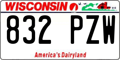 WI license plate 832PZW