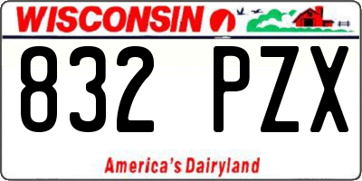 WI license plate 832PZX