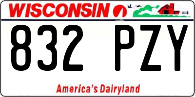 WI license plate 832PZY