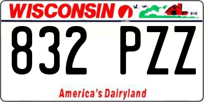 WI license plate 832PZZ
