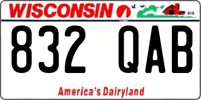 WI license plate 832QAB