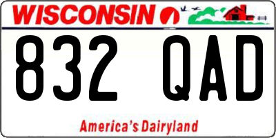 WI license plate 832QAD