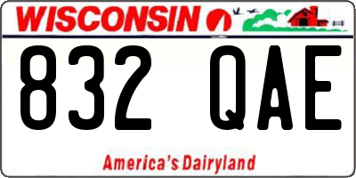 WI license plate 832QAE