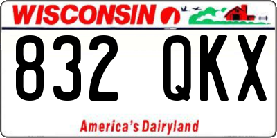 WI license plate 832QKX