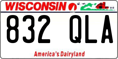 WI license plate 832QLA