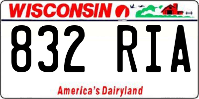 WI license plate 832RIA