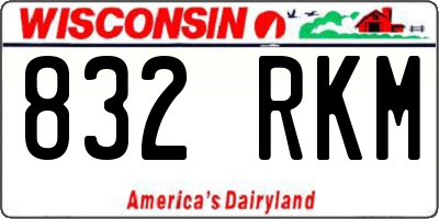 WI license plate 832RKM