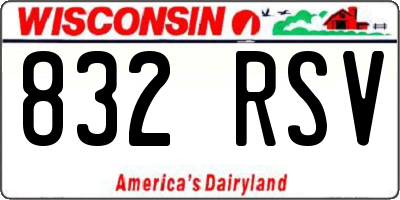 WI license plate 832RSV